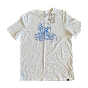 NWT ADIDAS Men's White Regular-Fit Merch Cart Graphic T-Shirt - Size M